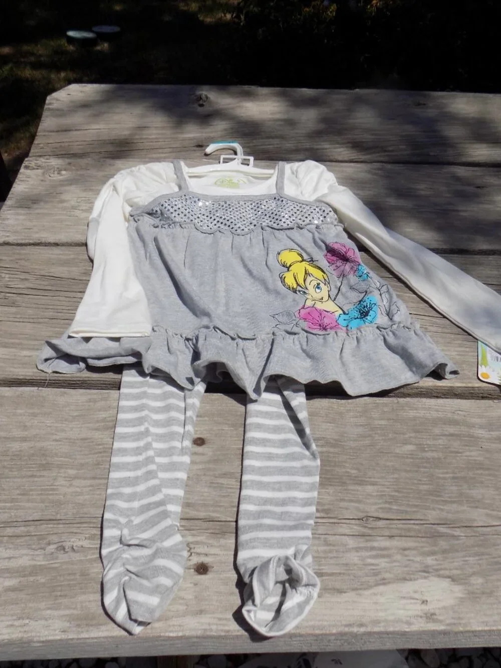 DISNEY fairies clothing line TINKERBELL 3 PC SET NEW SIZE 4